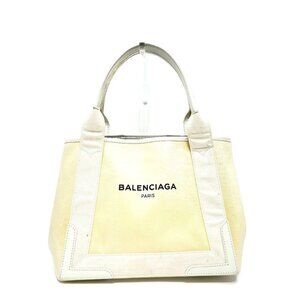 BALENCIAGA White Leather Tote Bag